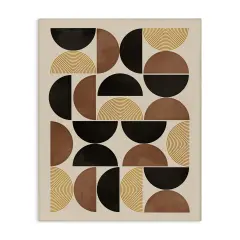Stupell Industries Midcentury Beige Shapes Canvas Wall Art Design by Nina Blue