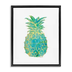 Stupell Industries Glam Detailed Pineapple Framed Floater Canvas Wall Art Design by Amanda Greenwood