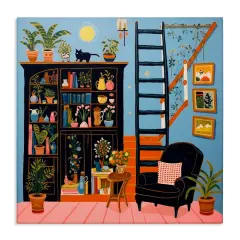 Stupell Industries Eclectic Fun Bookshelf Canvas Wall Art Design by Lazar Studio