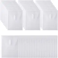 48 Packs Clear Plastic Small Envelope with Hook & Loop Closure 5 1/2 x 7 1/2 Ploy Envelope