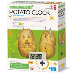 4M: Green Science: Potato Clock - DIY & Experience Battery-Free Renewable Energy, Power A Digital Clock, STEM Learning Craft Activity Kit, Kids Age 5+