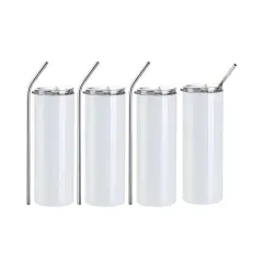 Craft Express 4 Pack 20oz Stainless Steel Skinny Sublimation Tumblers