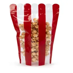 Popcorn Shaped Pouch w/ Zipper 6 1/2" x 4" x 10 1/2" 100 pack SP4PZ