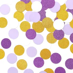 300pcs - White Purple-Gold Party Decorations Confetti