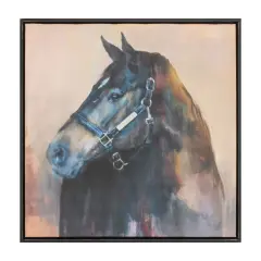 Framed Horse Canvas Art 24""SQ