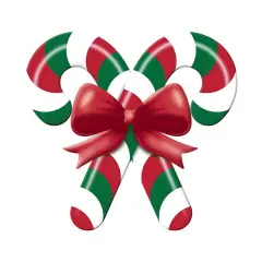 13" Metal Embossed Candy Canes: Red/Green