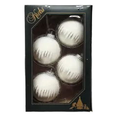 Krebs Value Glass Ball 4 pack - Icicle Drip on Silver