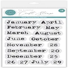 Craft Consortium Photopolymer Stamp set-Journal - Months, Journaling Phase 2
