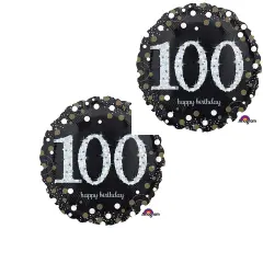 Sparkling Birthday 100 18" Foil Mylar Balloon