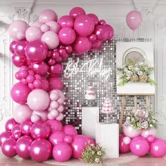 Metallic Party Helium Balloons (Hot Pink)