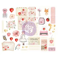 Strawberry Milkshake Collection Chipboard Stickers - 38 pcs w foil details