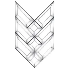 5" x 11" Exquisite Clear Glass Prairie Bevel Cluster EC110