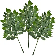 12Pcs Italian Ruscus Greenery Stems Artificial Silk Greenery Leaves Garland Vines Hanging Spray for DIY Wedding Arch Bouquet Filler Table Centerpieces Home Indoor Decor