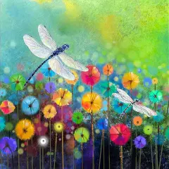 Diamond DIY Painting Kits Dragonfly,Dandelion Flowers Diamond Art Craft for Adults,Diamond Paint Arts for Home Wall Decor Gift (12x16 inch)