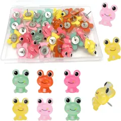 30 pcs Frog Push Pins Animal Thumbtacks Cork Board Pushpins for Photos Memo Wall Offices Drawing Pins