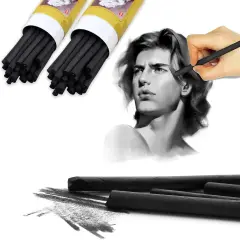 50 Pcs Charcoal Pencils,Vine Charcoal,Black Artist Vine Charcoal Willow Charcoal Sticks The Art of Drawing and Painting for Artists, Beginners, and Students(4-5mm,5-7mm)