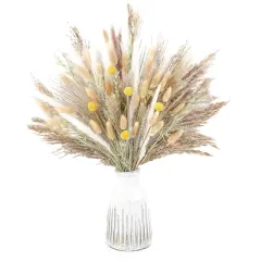 118PCS Natural Dried Flowers, Dried Pampas Grass, Home Vase Decoration, Bohemian Wedding Decorative Flower Bouquet Reed Bouquet