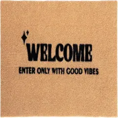 Welcome Mat Outdoor Good Vibes - Welcome Mat Ecofriendly for Front Door, Housewarming Gift
