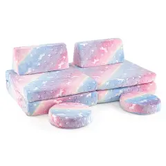 Flannel Kids Play Couch Set and 6-Piece Glow-in-the-Dark Modular Sofa Multicolor