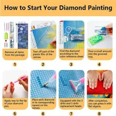 Arizona Desert Diamond Painting DIY 5D, Numbering Kit, Native America Crystal Rhinestone Diamond Painting Mountain Landscape Pictures Cacti Plants Artwork Home Decor