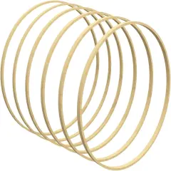 6 Pack 12 Inch Wooden Bamboo Floral Hoops Wreath frame Rings for DIY Decor, Dream Catcher and Macrame Wall Hanging Crafts