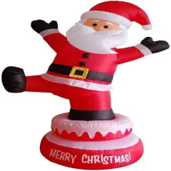 Christmas Inflatable Santa Outdoor Decorations, 5FT Rotating Blow Up Santa Claus Yard Inflatable with Build in LEDs for Christmas Yard Indoor Outdoor Garden Lawn Winter Decorations