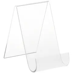 Plymor Clear Acrylic Flat Back Display Easel with Rounded Front, 5.5" H x 3.5" W x 5.5" D