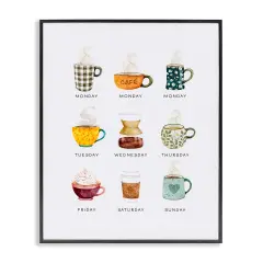 Stupell Industries Days of Week Coffee Mugs Framed Giclee By Joy Hall