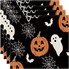 Boo Spooky Ghost Pumpkin Halloween Placemats Set of 4(Colored)