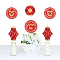 Big Dot of Happiness Lunar New Year - Lantern Decorations DIY 2025 Year of the Snake Essentials - Set of 20