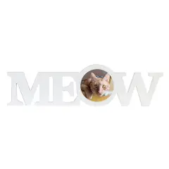 Sublimation Pet Product White Coated Wood Word Blocks D&eacute;cor for Mantle&ndash; Sublimation Ready with 3.74&rdquo; Plate- Meow