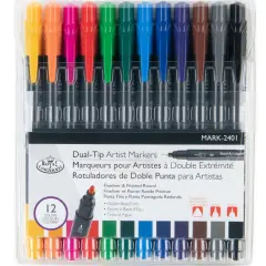 MARK-2401 | 12pc Fineliner and Pointed Round Dual-Tip Artist Markers