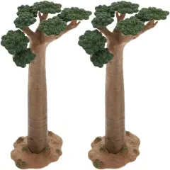 2pcs Model Tree Mini Baobab Tree Train Scenery Architecture Trees Fake Trees Miniature Artificial Tree Fake Plants