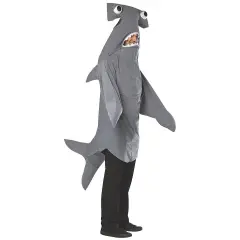 Hammerhead Shark Adult Costume One Piece Body Mouth Face Shows Through
