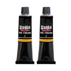 SoHo Urban Artist Oil Paint - 2 Pack, Cadmium Yellow Deep Hue 2 Pack - 170 ml Tube - Best Valued Oil Colors for Painting with Excellent Pigment Load