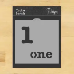 Number One Cookie & Craft Stencil | CM141 by Designer Stencils | Cookie Decorating Tools | Baking Stencils for Royal Icing, Airbrush, Dusting Powder | Craft Stencils for Canvas, Paper, Wood | Reusable Food Grade Stencil