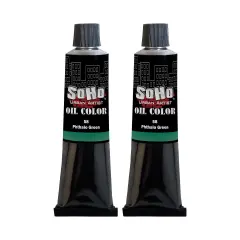 SoHo Urban Artist Oil Paint - 2 Pack, Phthalo Green 2 Pack - 170 ml Tube - Best Valued Oil Colors for Painting with Excellent Pigment Load