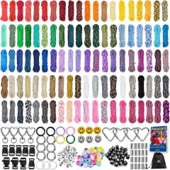 100 PC Paracord Combo kit with Paracord Beads (A, 100pc)