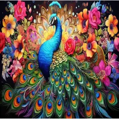Peacock Diamond Art Kit for Adults Beginners 12x16 inch