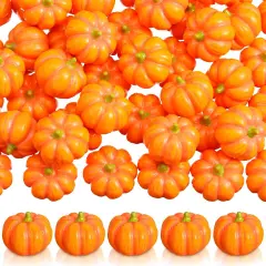 50 Pcs Resin Pumpkins for Decorating Fall Halloween - (Classic Style)