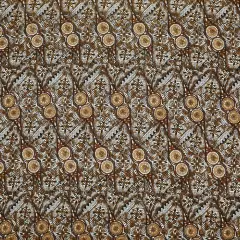 1 Yard Traditional Polynesian Fijian Print Fabric 100% Cotton Light Barkcloth, 45 inches Width Gold