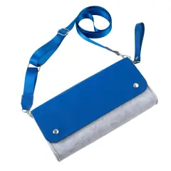 Insten Carrying Case Purse For Nintendo Switch and OLED Model, PU Leather Cover Travel Bag Sleeve Pouch, With Detachable Shoulder and Hand Strap For Girls Boys Women, Blue