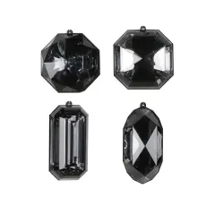Acrylic Jewel Assortment Ornament: Black (Set 4)