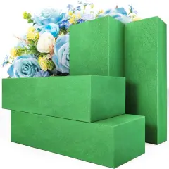Pack of 4 Large Size Floral Foam Blocks for Fresh and Artificial Flowers (9&rdquo; L x 4&rdquo; W), Wet Florist Foam Blocks for Wedding Holiday Decorations (4 Pack)