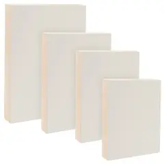 Da Vinci Pro Ultra Smooth Wood Canvas Gesso Board - 3/4" Deep, Bundle of 4 Small Rectangle White Acrylic Polymer Gesso Panels for Painting Fine Portraits, Ultra Fine Detail Illustrations and Artwork
