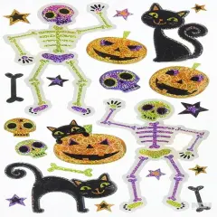 Sticko Black Cats And Skeletons Dimensional Epoxy Stickers