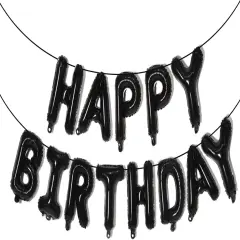 Happy Birthday Balloon Letters - Black, 16 Inch