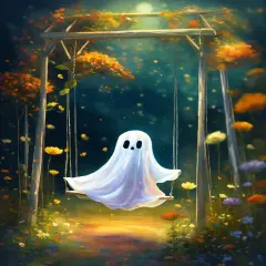 The Ghost on The Swing Diamond Art Home Wall Decor 12x16inch