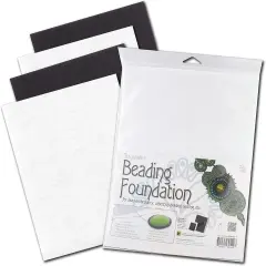 The Beadsmith Beading Foundation &ndash; 8.5 x 11 inches &ndash; 4 sheets of Assorted Black & White Fabric &ndash; Made in the USA &ndash; Stiff & durable material used for bead & stitch embroidery, cabochon beading & sewing