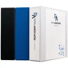 Avery Durable View 3 Ring Binders, 2 Inch Slant Rings, 530-Sheet Capacity, DuraHinge, 2.8 Inch Wide Spine, Color Received Will Vary: Black, Bright Blue, or White, 1 Binder (17038)